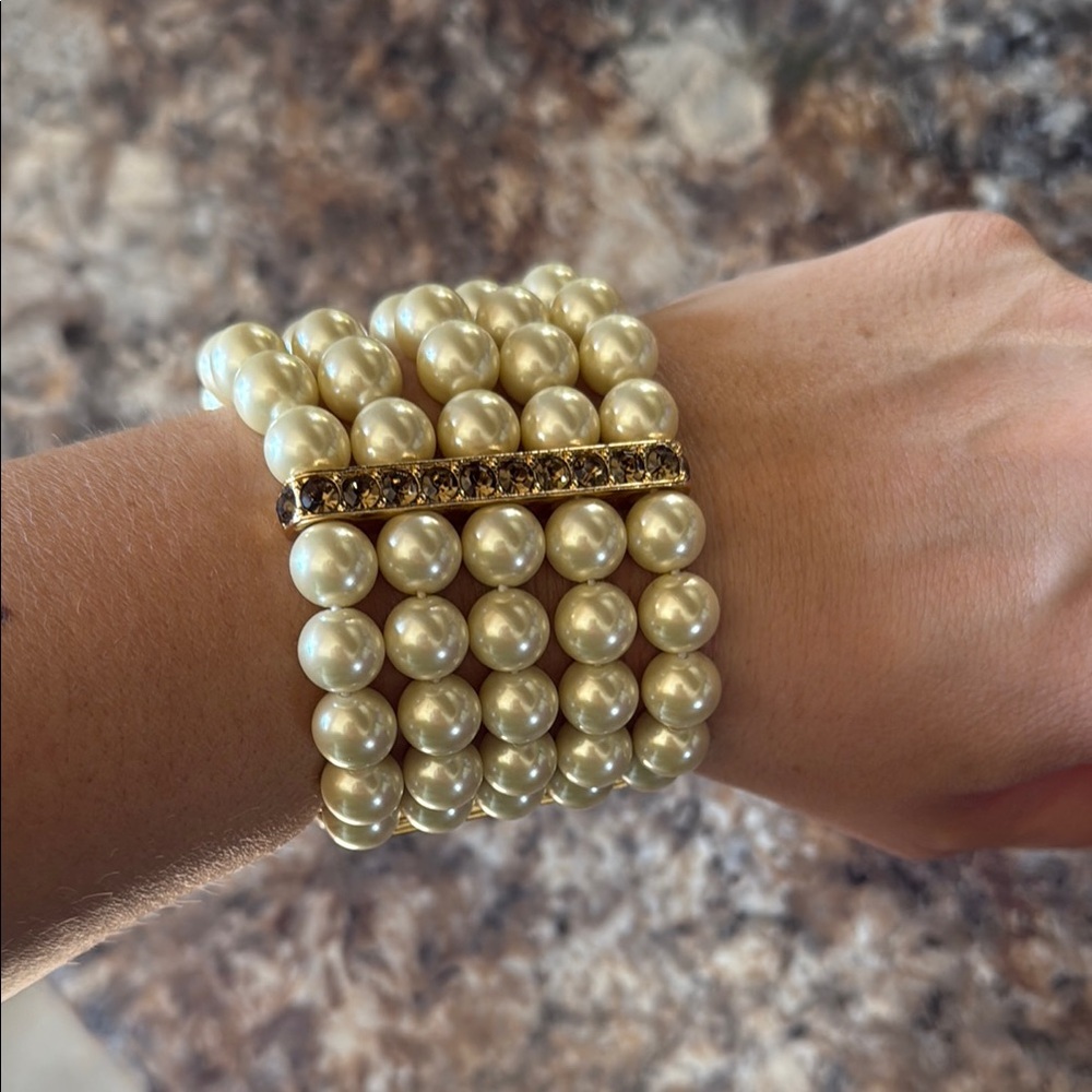 Elegant Gold Pearl Bracelet -Cabi